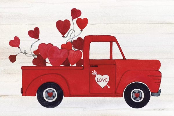 Balloons: Rustic Valentine Truck by Kathleen Parr McKenna