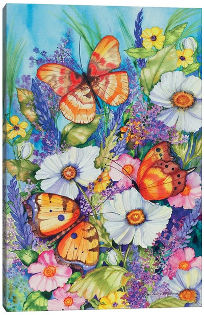 Butterfly Garden Canvas Art Print - kathleen parr mckenna