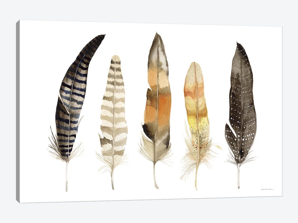 Natural Feathers by Kathleen Parr McKenna 1-piece Canvas Print