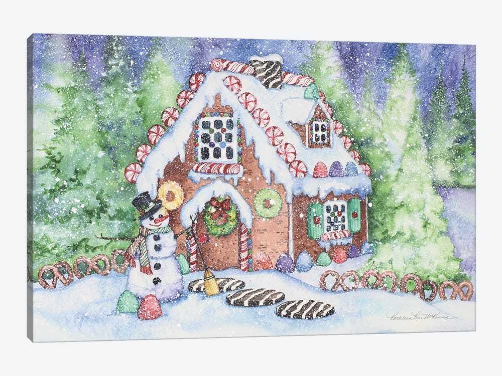 Gingerbread House by Kathleen Parr McKenna 1-piece Canvas Print