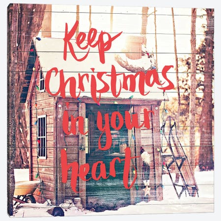 Keep Christmas In Your Heart Canvas Print #KPO10} by Kelly Poynter Canvas Print
