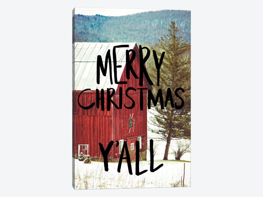 Merry Christmas Yall Black by Kelly Poynter 1-piece Canvas Art