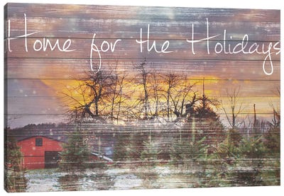 Home for the Holidays Canvas Art Print - Farmhouse Christmas Décor