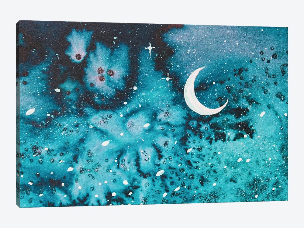 Snowy Cresent Moon by Karli Perold 1-piece Canvas Print