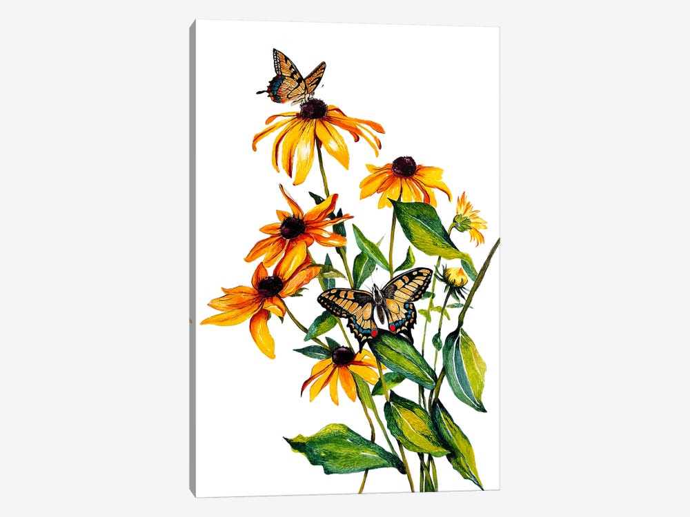 Yellow Wildflowers by Karli Perold 1-piece Canvas Art Print