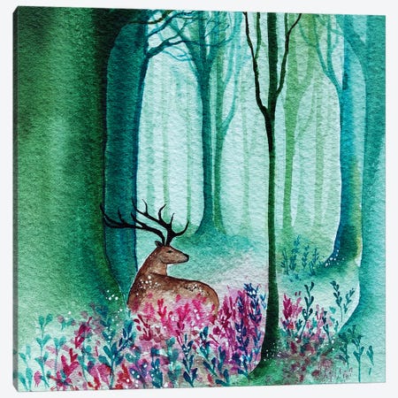 Forest Dear Canvas Print #KPR11} by Karli Perold Canvas Art