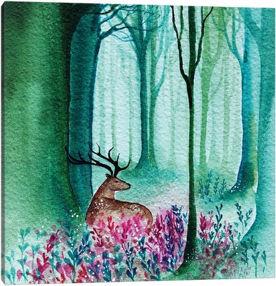 Forest Dear Canvas Art Print - Karli Perold