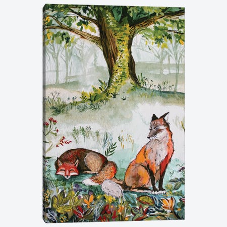 Foxes Canvas Print #KPR12} by Karli Perold Canvas Art