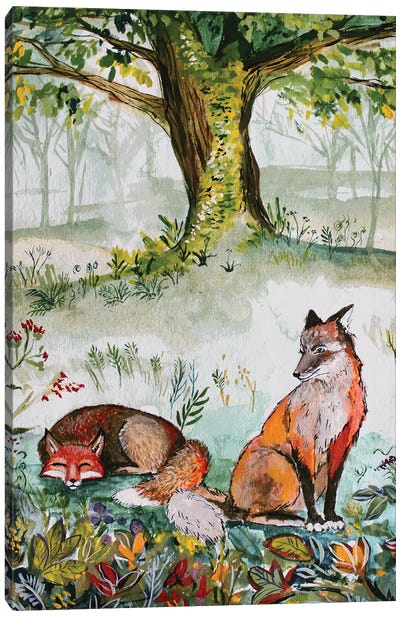 Foxes Canvas Art Print - Karli Perold