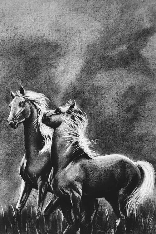 Charcoal Horse Couple