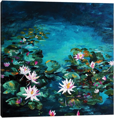 Lily Pond Canvas Art Print - Water Lilies Collection