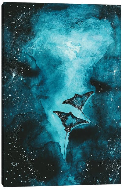 Mantarays Galaxy Canvas Art Print - Ray & Stingray Art