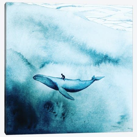 Whale Rider Canvas Print #KPR25} by Karli Perold Canvas Art