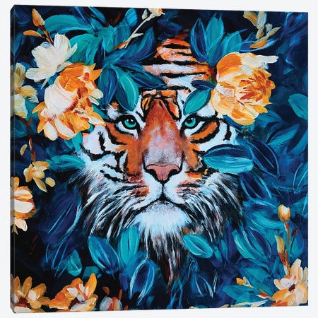 Tropical Tiger Canvas Print #KPR36} by Karli Perold Art Print