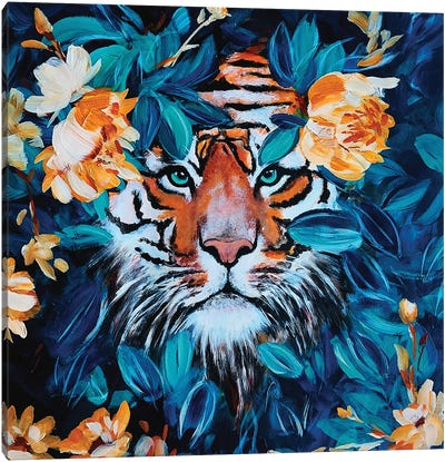 Tropical Tiger Canvas Art Print - Karli Perold