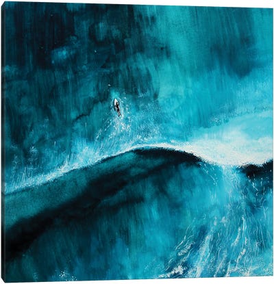 Wave I Canvas Art Print - Ocean Blues