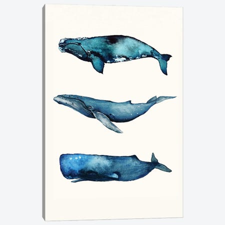 Whale Set Canvas Print #KPR53} by Karli Perold Canvas Artwork