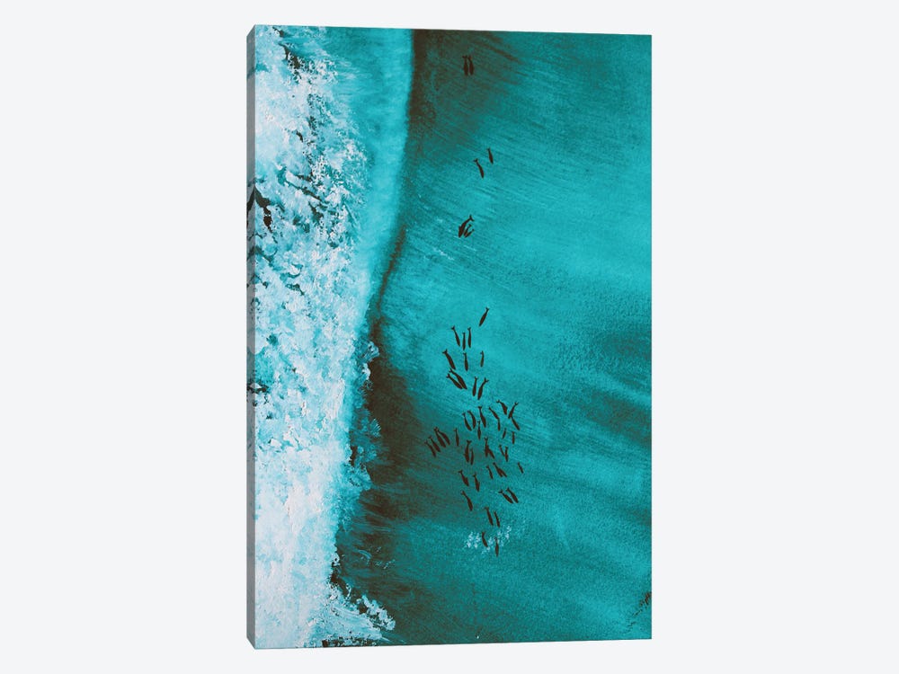 Dolphins In Surf by Karli Perold 1-piece Canvas Print