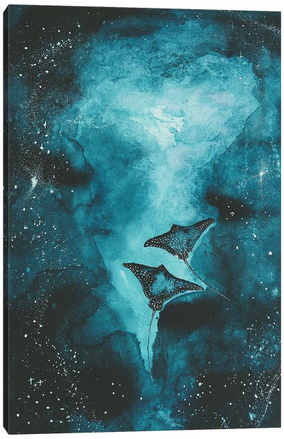 Galaxy Manta Rays Canvas Art Print - Galaxy Art