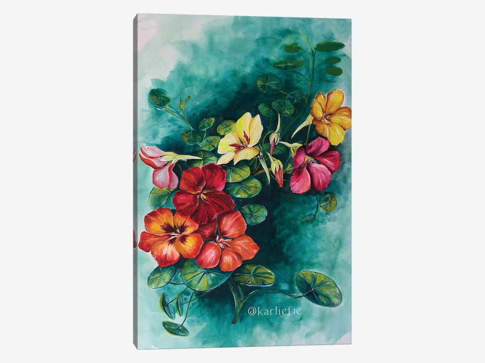 Nasturtium Flower Bunch by Karli Perold 1-piece Canvas Art Print