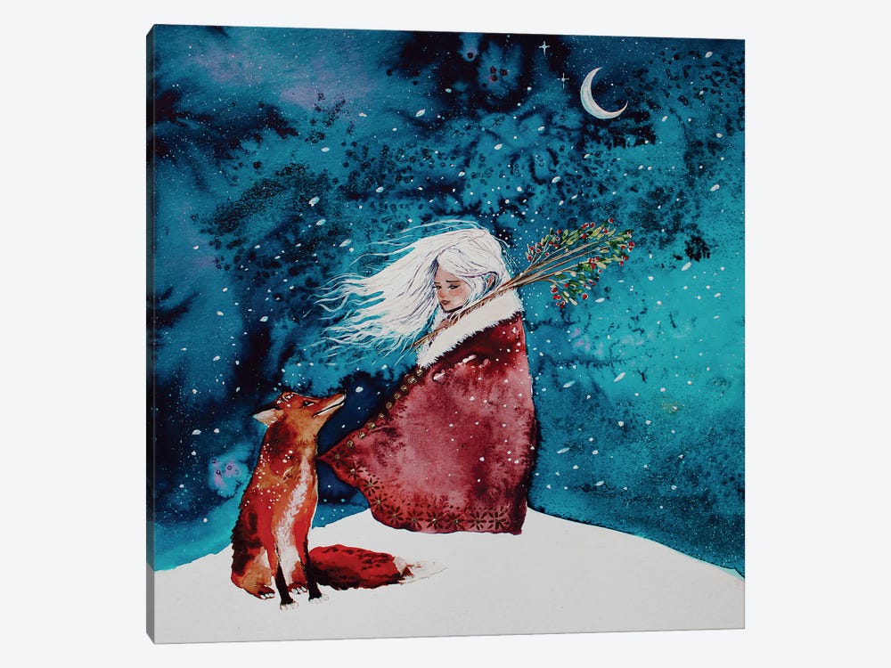 Fox Christmas by Karli Perold 1-piece Canvas Print