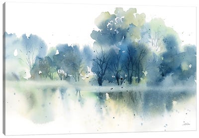 Blue Pond Reflections Canvas Art Print - Katrina Pete