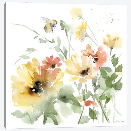 Sunflower Meadow I Canvas Print #KPT18} by Katrina Pete Canvas Wall Art