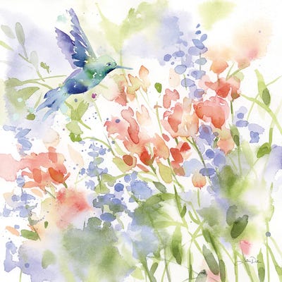 Hummingbird Meadow by Katrina Pete multi panel art