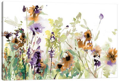 Autumn Meadow Flowers Canvas Art Print - Katrina Pete
