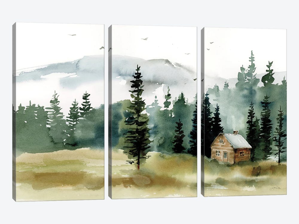 Cabin In The Woods by Katrina Pete 3-piece Canvas Wall Art