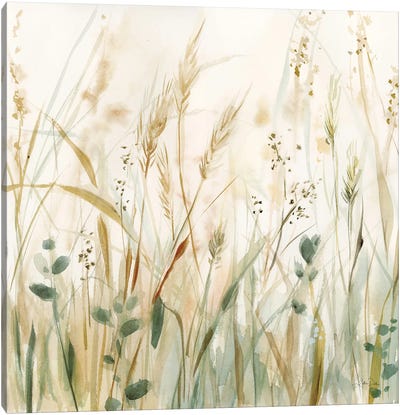 In The Meadow Crop Canvas Art Print - Cream Art
