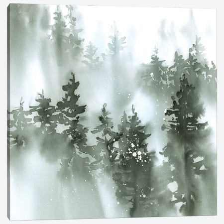 Misty Forest I Green Canvas Print #KPT49} by Katrina Pete Art Print