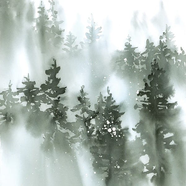 Katrina Pete: Misty Forest I Green by Katrina Pete