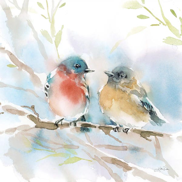 Katrina Pete: Bluebird Pair in Spring by Katrina Pete