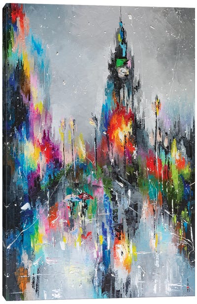Londons Rain Canvas Art Print - KuptsovaArt