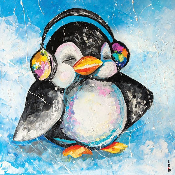 Penguins: Music Warms Me by KuptsovaArt