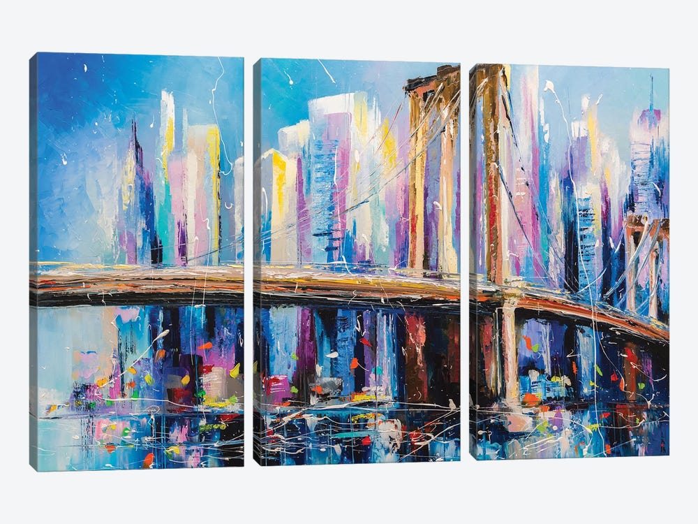New York City by KuptsovaArt 3-piece Canvas Art Print