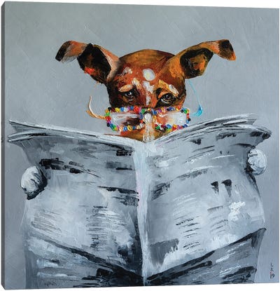 News For Dog II Canvas Art Print - KuptsovaArt