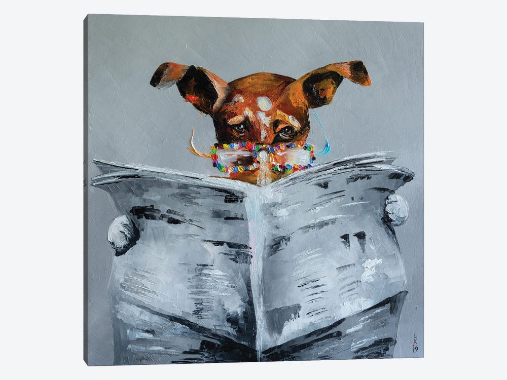 News For Dog II by KuptsovaArt 1-piece Canvas Art