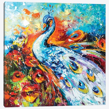 Peacock Canvas Print #KPV124} by KuptsovaArt Art Print