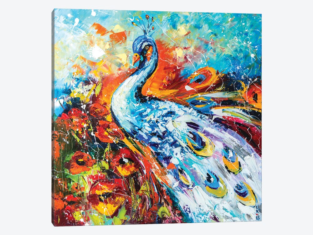 Peacock by KuptsovaArt 1-piece Canvas Print
