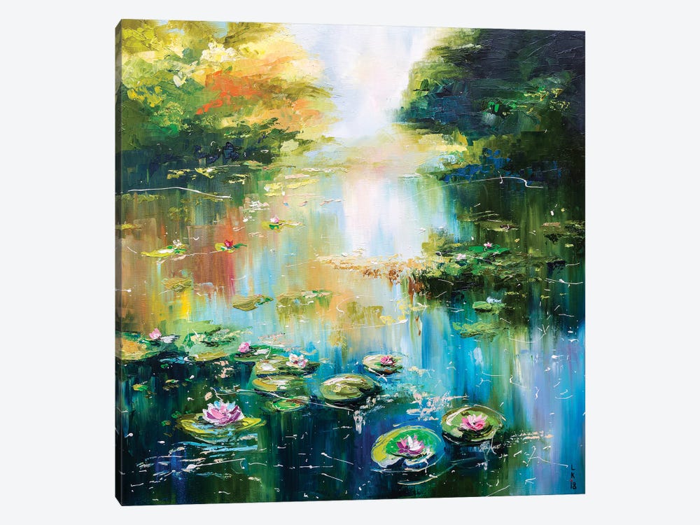 Pond With Waterlilies by KuptsovaArt 1-piece Canvas Art Print