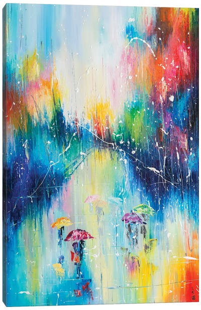 Rainy Street Canvas Art Print - KuptsovaArt