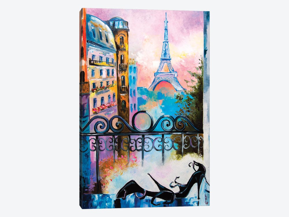 Romantic Date In Paris by KuptsovaArt 1-piece Canvas Art Print