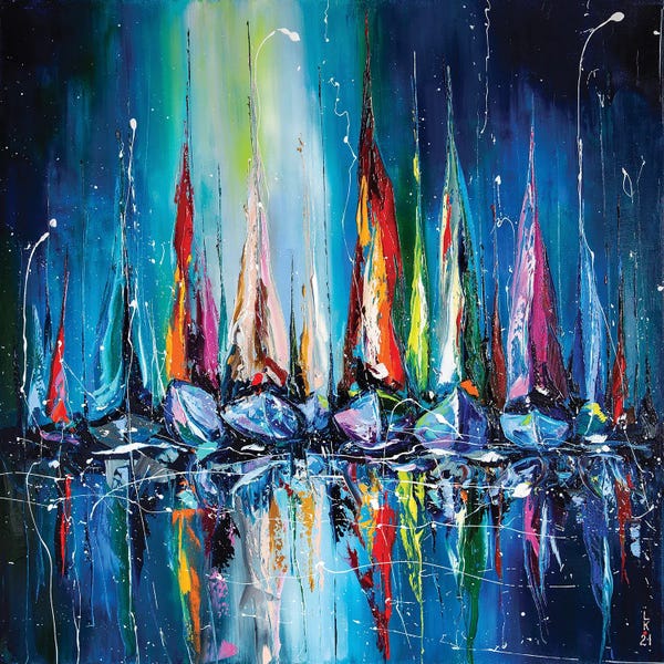 Harbors: Sailsboats In Harbor by KuptsovaArt