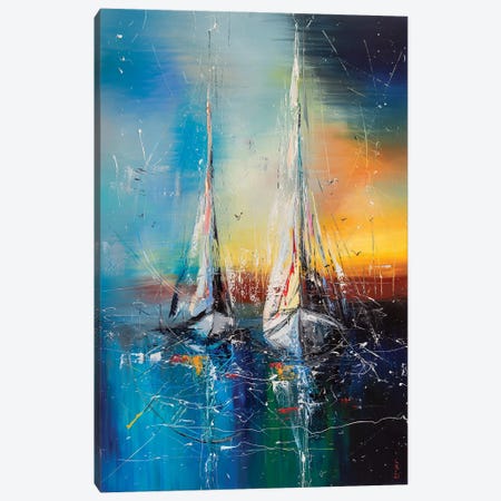 Sailsboats On Sunset Canvas Print #KPV138} by KuptsovaArt Canvas Art Print