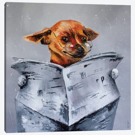 News For Dog Canvas Print #KPV13} by KuptsovaArt Canvas Artwork