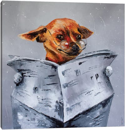 News For Dog Canvas Art Print - The Modern Man's Best Friend