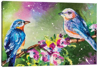 Spring Birds Canvas Art Print - KuptsovaArt