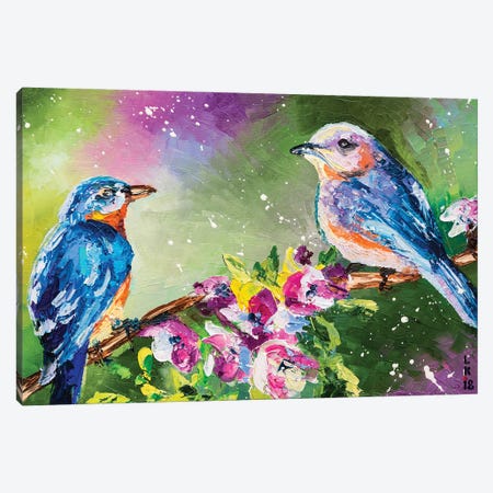 Spring Birds Canvas Print #KPV142} by KuptsovaArt Canvas Wall Art